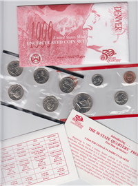 9 Coin Uncirculated Set  50 State Quarters Denver (US Mint, 1999)