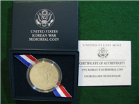 USA  1991-D Korean War Memorial Uncirculated Silver $1 Dollar Coin   (US Mint, 1991)