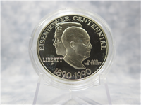1990P Eisenhower Centennial Silver Proof Dollar with Box & COA   (US Mint, 1990)