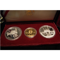 Olympic 3 Coin Proof Set $10 Gold, $1 Olympic Dollars  (U.S. Mint, 1984)