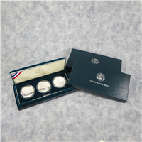U.S. Veterans 3 Coin Silver Dollar Proof Set with Box and COA  (US Mint, 1994)