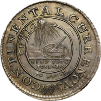 1776 Continental Currency Dollar, MS63