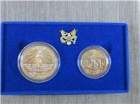 Liberty Coins Silver Dollar + Half Dollar Coins in Box w/ COA  (US Mint, 1986-P)