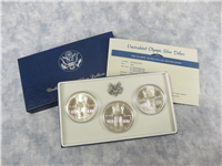 Uncirculated Olympic Silver Dollars 1984 Collector 3-Coin Set in Box with COA (US Mint, 1984)