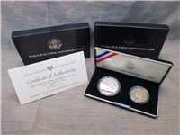 World War II 50th Anniversary Two-Coin Proof Set + Box & COA  (US Mint, 1991-1995W)