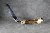 1992 KA-BAR CK92 Club Exclusive Stag Folding Lockback Knife