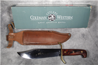 1980s COLEMAN WESTERN W49 Wood Bowie Sheath Knife