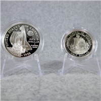 Columbus Quincentenary Silver Dollar + Half Dollar 2-Coin Proof Set + Box + COA (US Mint, 1992)