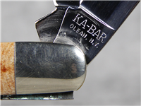 KA-BAR Limited Edition Jigged Bone Jack Knife w/ 14kt Gold Dog