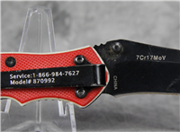 SNAP-ON 870992 Red High Carbon 7Cr17MoV Stainless Steel Linerlock Folding Knife