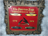 1976 SCHRADE American Eagle Commemorative Series 5 Knife Set Display