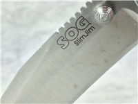 SOG SlimJim SJ51-CP Bead Blasted Straight Edge Lockback