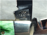 2009 CASE XX USA TB62110 SS Green Jigged Bone Small Saddlehorn