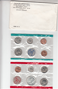 10 Coins Uncirculated Set (US Mint, 1968)