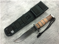 2015 BUCK 119 USA Fixed Blade Stacked Leather Hunting Knife
