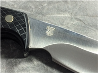 BUCK USA 7-3/4" CUSTOM Fixed-Blade Knife with Black Leather Sheath