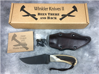2014 WINKLER KNIVES II Caswell Finish Elk Antler 9-1/4" Hunting Belt Knife
