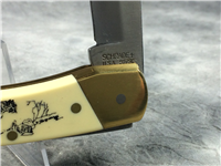 SCHRADE+ USA 507SC Scrimshaw Cheetah Lockback Knife w/ Leather Sheath
