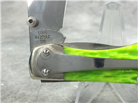 2004 CASE XX 61265LC SS Limited Ed. Key Lime Green Jigged Bone Mid Folding Hunter Knife