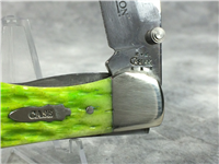 2004 CASE XX 61265LC SS Limited Ed. Key Lime Green Jigged Bone Mid Folding Hunter Knife