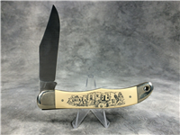 Rare SCHRADE Kachina Dancer Scrimshaw Limited Ed. Lockblade Knife w/ Beaded Sheath