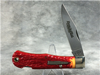 REMINGTON NEW TANG Red Orange Jigged 4-1/2" Lockback Bullet Knife