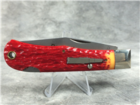 REMINGTON NEW TANG Red Orange Jigged 4-1/2" Lockback Bullet Knife