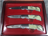 2006 WINCHESTER Limited Edition Wildlife Series Ersatz Scrimshaw Knife Set NIP
