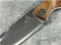 COLT CT259 Finger Groove Burl Wood 9-1/2" Drop Point Hunter Knife w/ Sheath