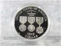 Vietnam Veterans Memorial Silver Dollar Proof Coin with Box & COA (US Mint, 1994-P)