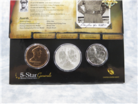 5-Star Generals Profile Collection Silver Dollar 3-Coin Uncirculated Set in Box with COA (US Mint, 2013)