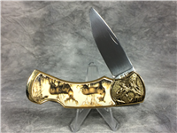 FRANKLIN MINT Deer Folding Lockback Collector Knife