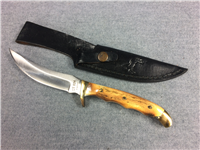 COLT CT 824 Stag 8-1/4" Fixed-Blade Saddle Bag Skinner Knife w/ Leather Sheath
