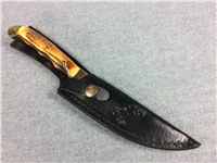 COLT CT 824 Stag 8-1/4" Fixed-Blade Saddle Bag Skinner Knife w/ Leather Sheath