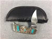 FRANKLIN MINT Native American Indian Heritage Thunderbird Folding Collector Knife