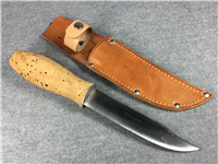 P. HOLMBERG Eskilstuna Sweden Cork Survival Hunting Knife with Leather Sheath