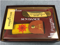 Rare 1980s SCHRADE Scrimshaw SUNDANCE Limited Ed. Lockblade Knife w/ Beaded Sheath