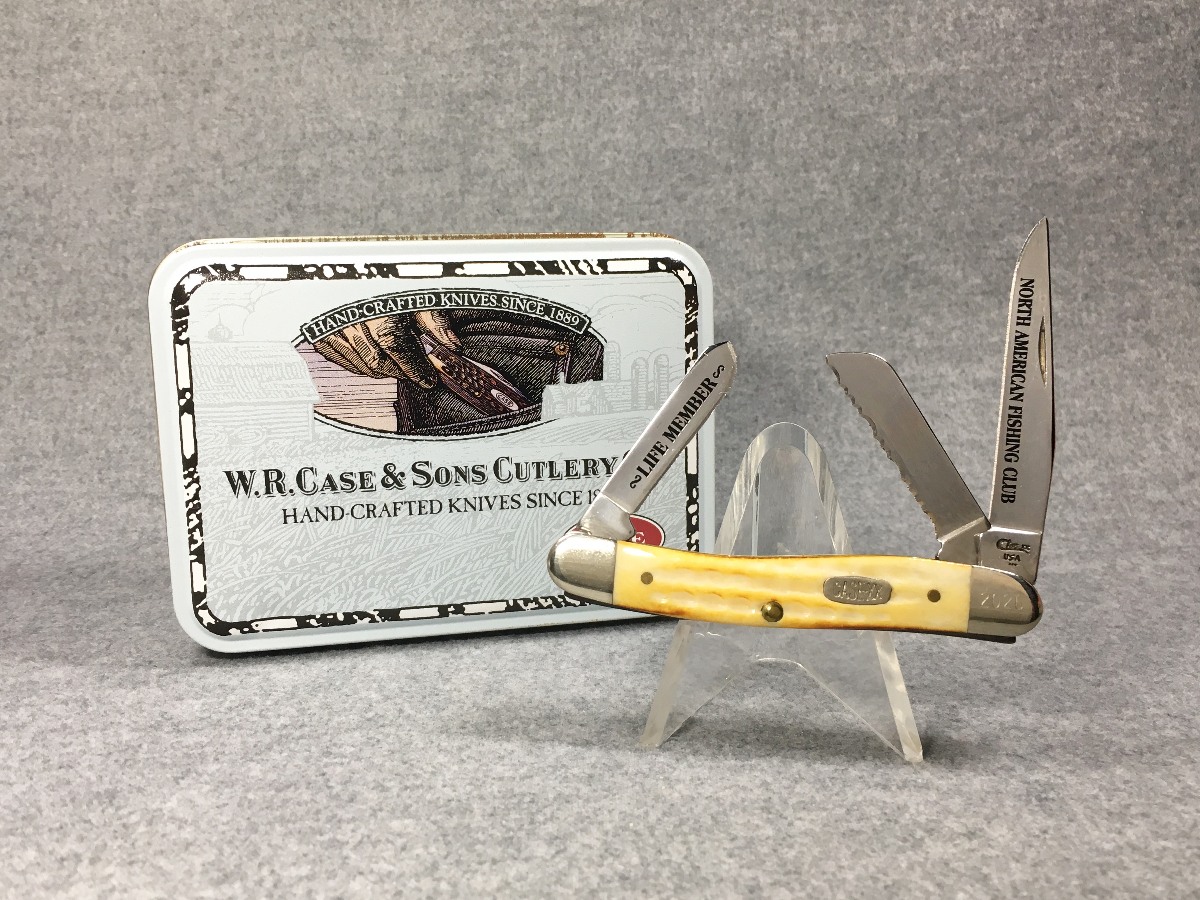What is a 1997 CASE XX USA 6318 SS Limited Ed NORTH AMERICAN FISHING CLUB  Jig Bone Stockman Knife worth?