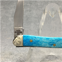 2011 CASE XX 610096 SS Ltd Caribbean Blue Bone Tiny Toothpick Knife w/ Cross Shield