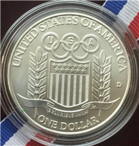 1992-D US MINT Uncirculated Olympic Silver Dollar Coin in OGP Box with COA