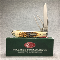 2002 CASE XX 6207G SS Limited Ed Amber Jig Bone Mini Trapper Knife w/ Golf Tool