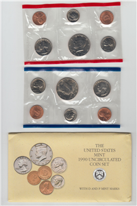 USA 10 Coins Uncirculated Mint Set  (US Mint, 1990)