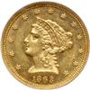 USA 1863S  $2.50 Gold Indian Head    