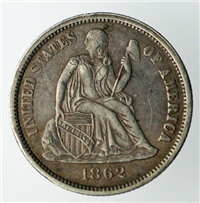 USA 1862  Seated Liberty Dime    