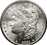 USA 1881  Trade Silver Dollar