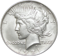 USA 1921 Peace Silver Dollar