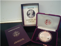 USA 1986-S  American Eagle One Ounce Silver Dollar Proof in Box with COA San Francisco Mint