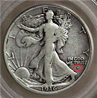 USA 1916S  Walking Liberty Half Dollar    