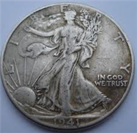 USA 1941  Walking Liberty Half Dollar    