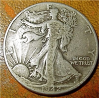 USA 1942  Walking Liberty Half Dollar    